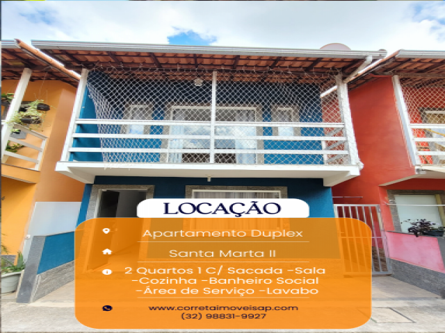 Apartamento Duplex para Locação Santa Marta II Além Paraíba