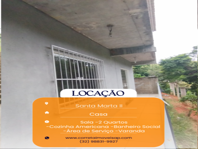 Casa para Locação Santa Marta II Além Paraíba