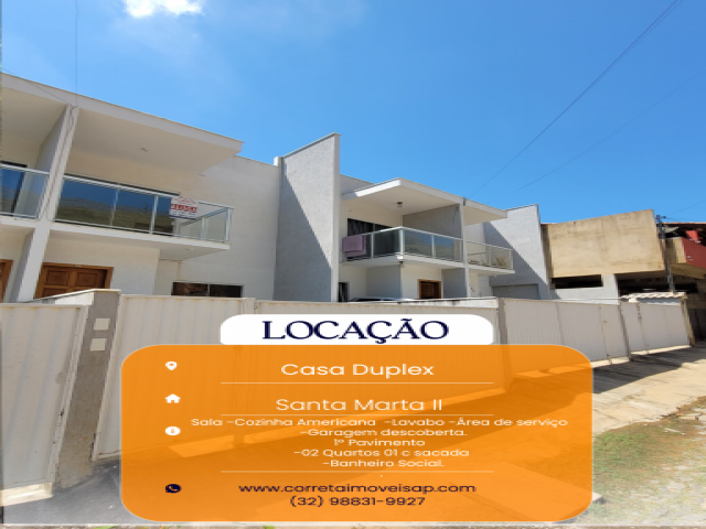 Apartamento Duplex para Locação Santa Marta II Além Paraíba