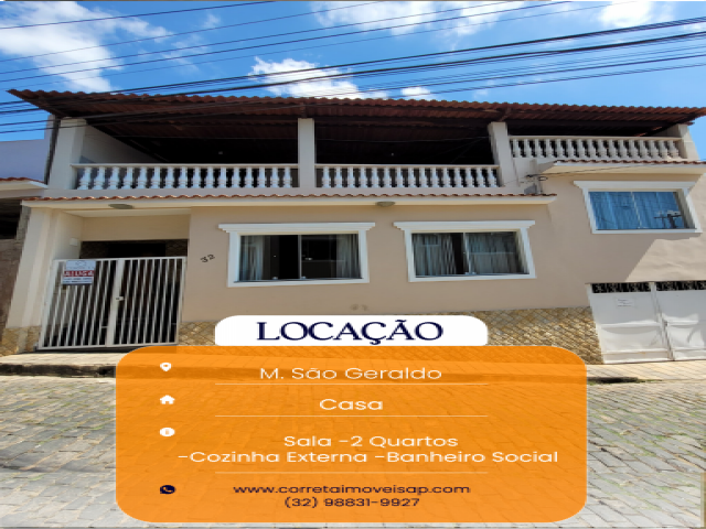 Casa para Locação M. São Geraldo Além Paraíba