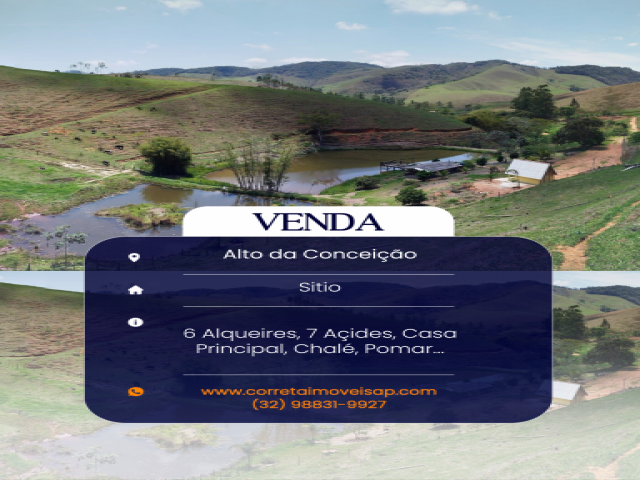 Chácara/Sítio para Venda Alto da Conceição Além Paraíba