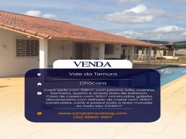 Chácara/Sítio para Venda Vale da Ternura 